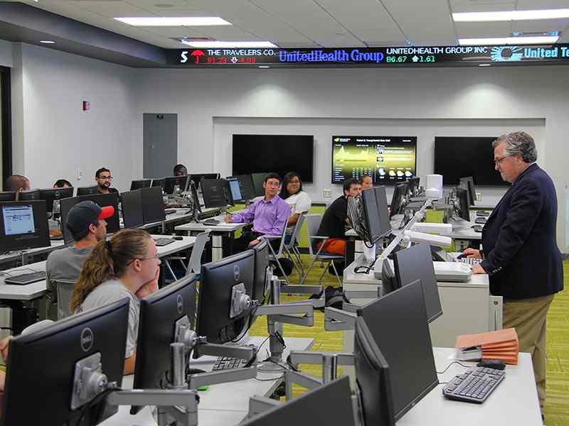 Class in session inside the Koch Global Trading Center