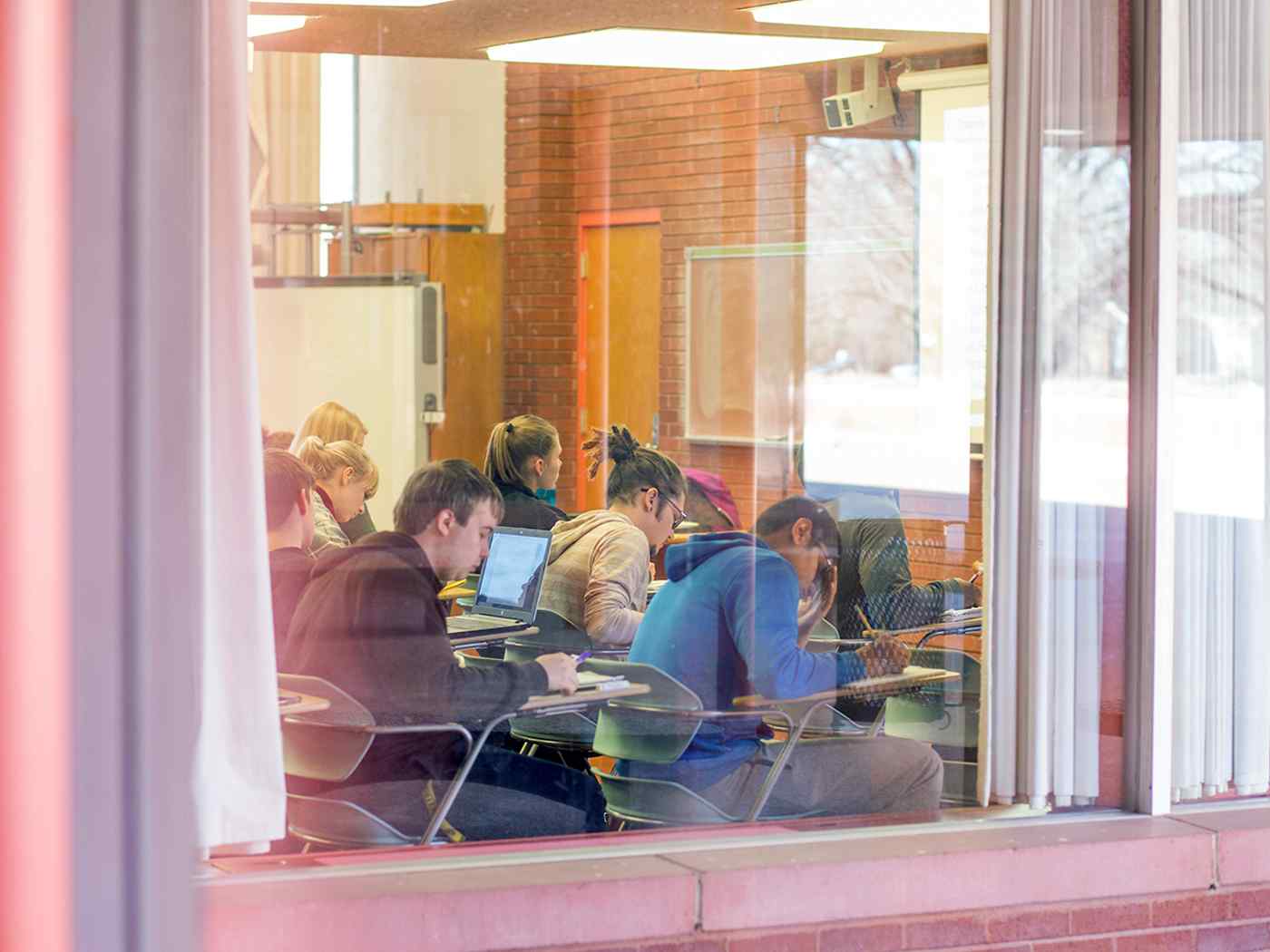 Students studying in the computer lab.